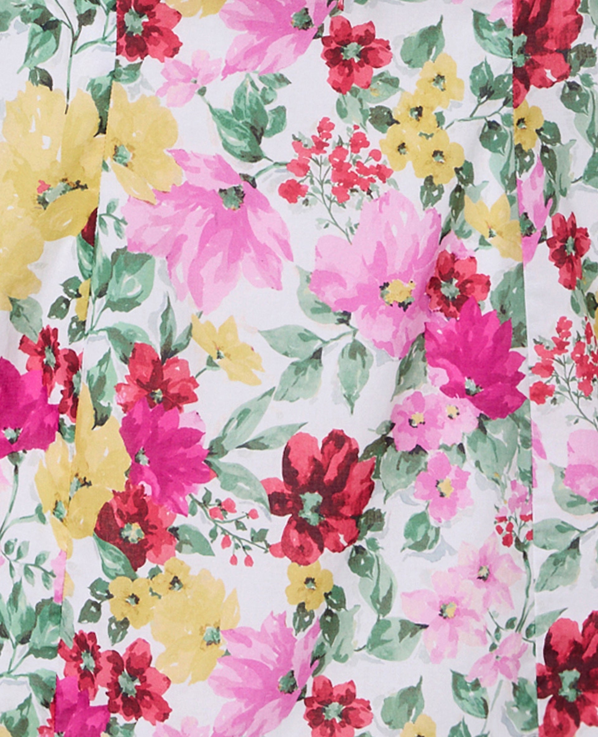 Robe courte manches ballons motif fleurs