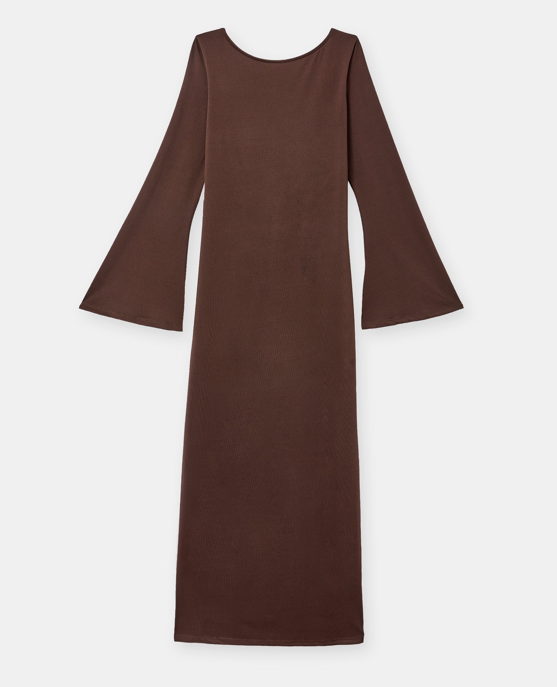 Robe longue dos nu avec manches flare