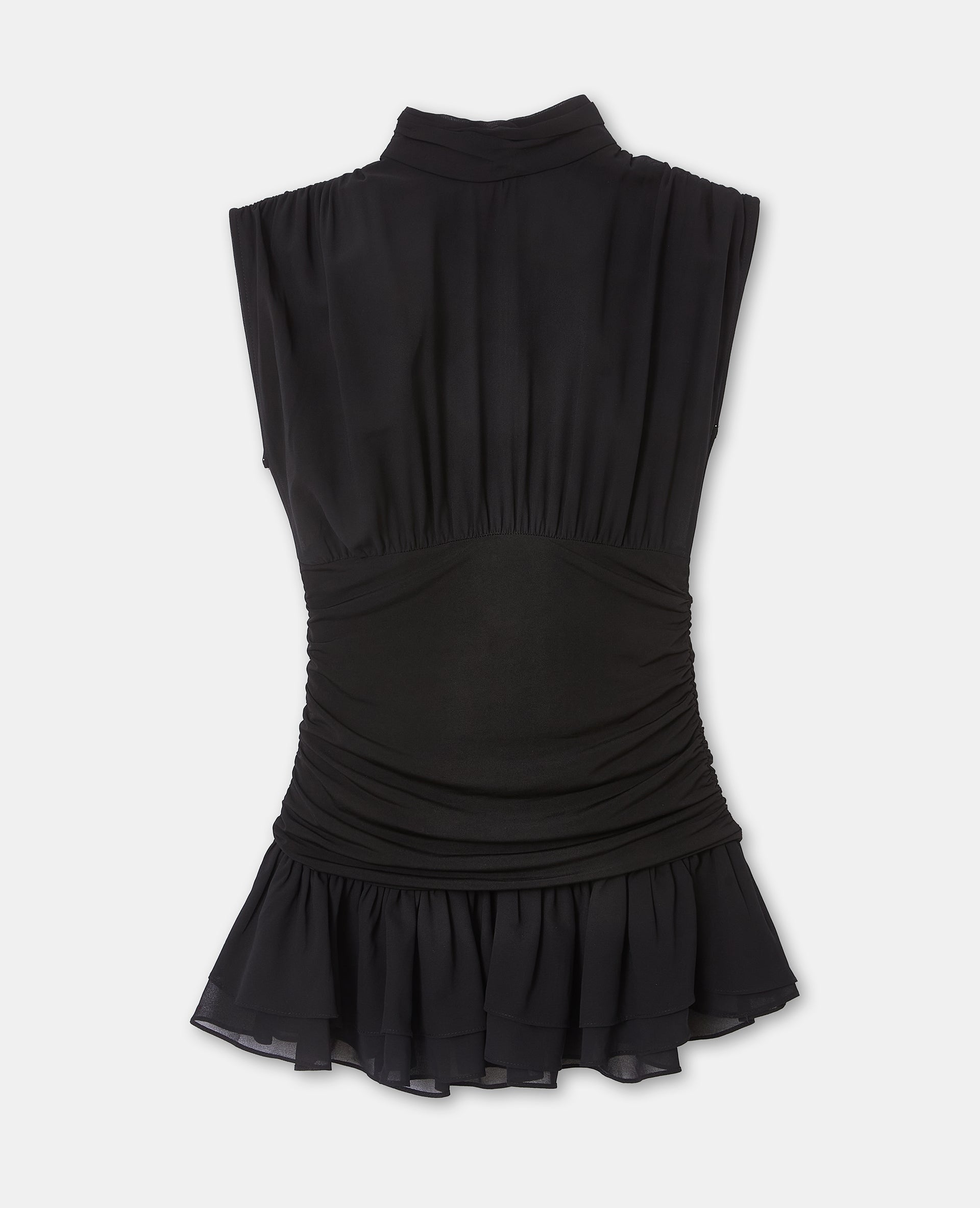 Robe courte avec fronces et volants