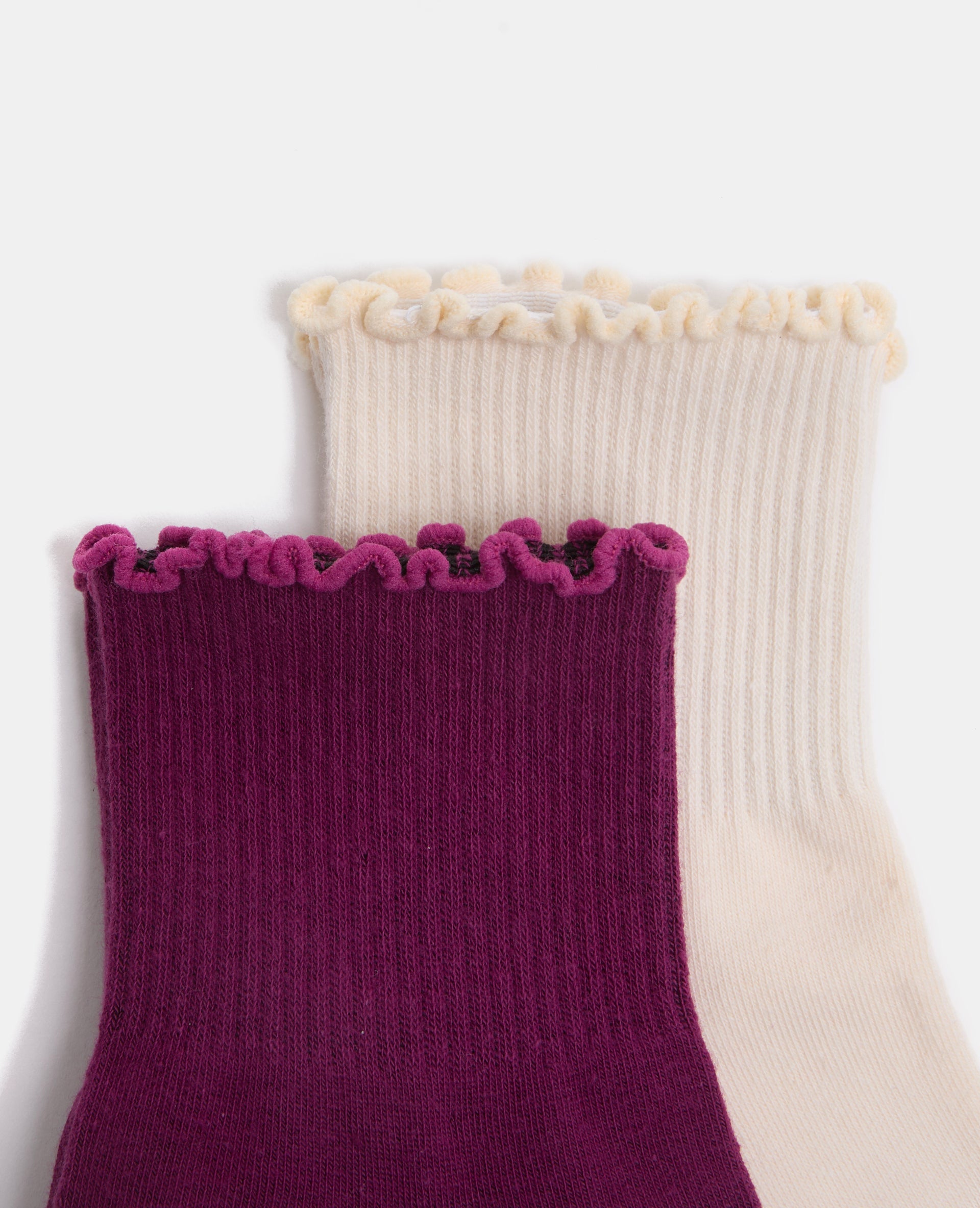 Lot de 2 paires de chaussettes avec finitions ondulées