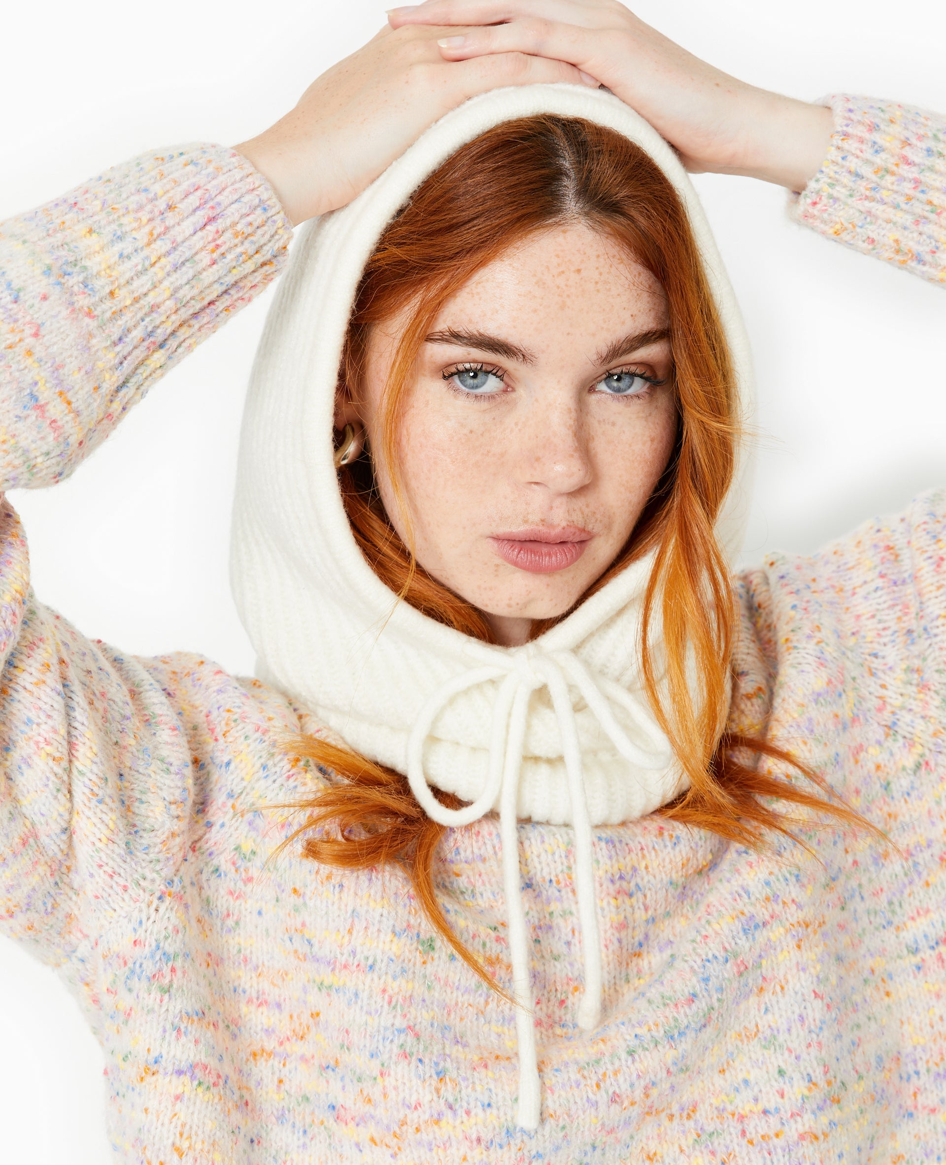 Cagoule en maille côtelée