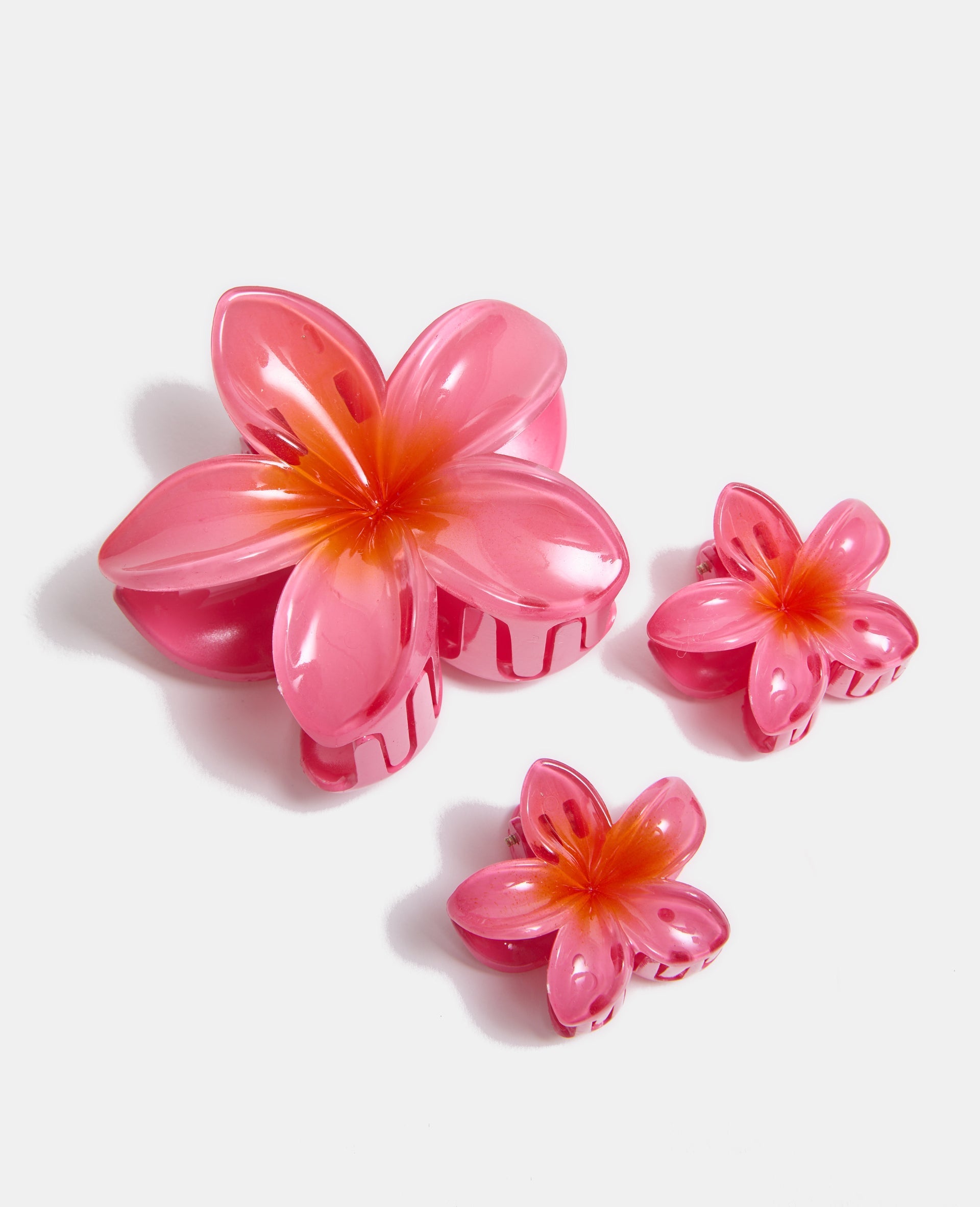 Lot de 3 pinces crocodile "fleur de tiaré"