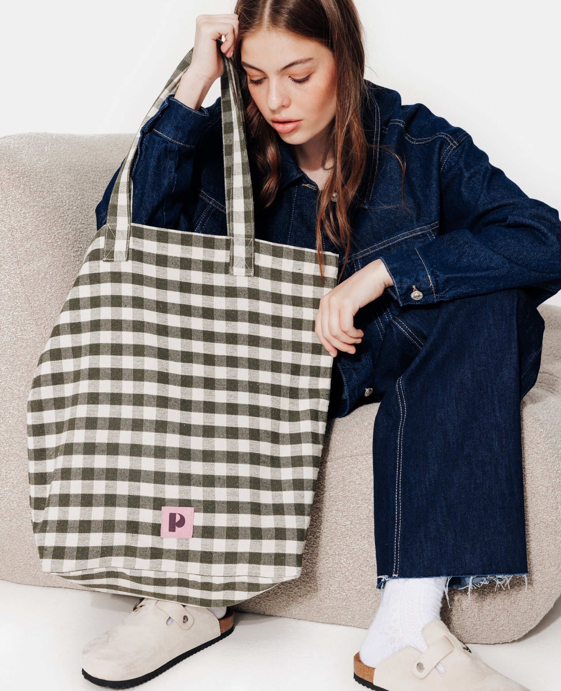 Tote bag motif vichy