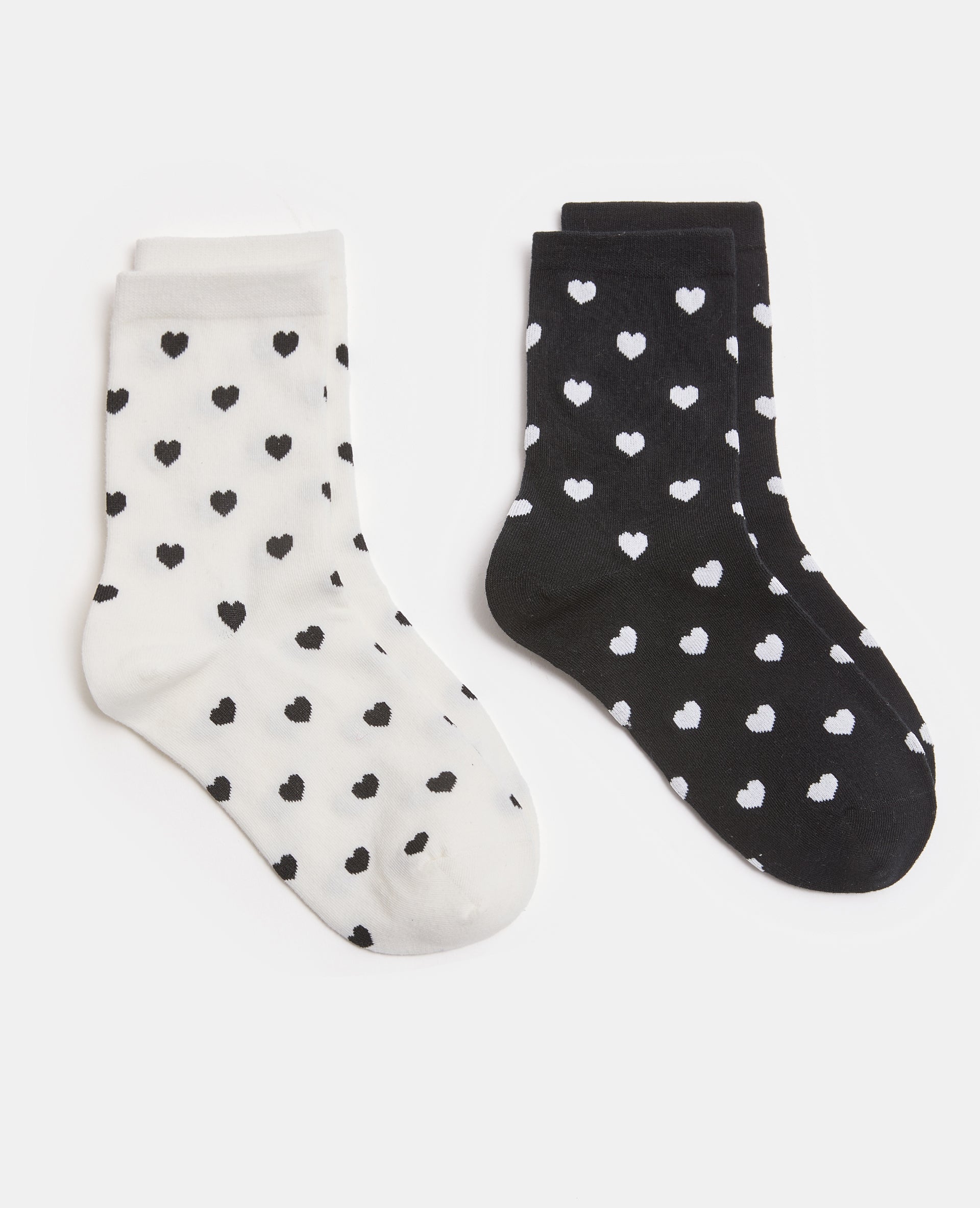 Lot de 2 paires de chaussettes motif cœurs