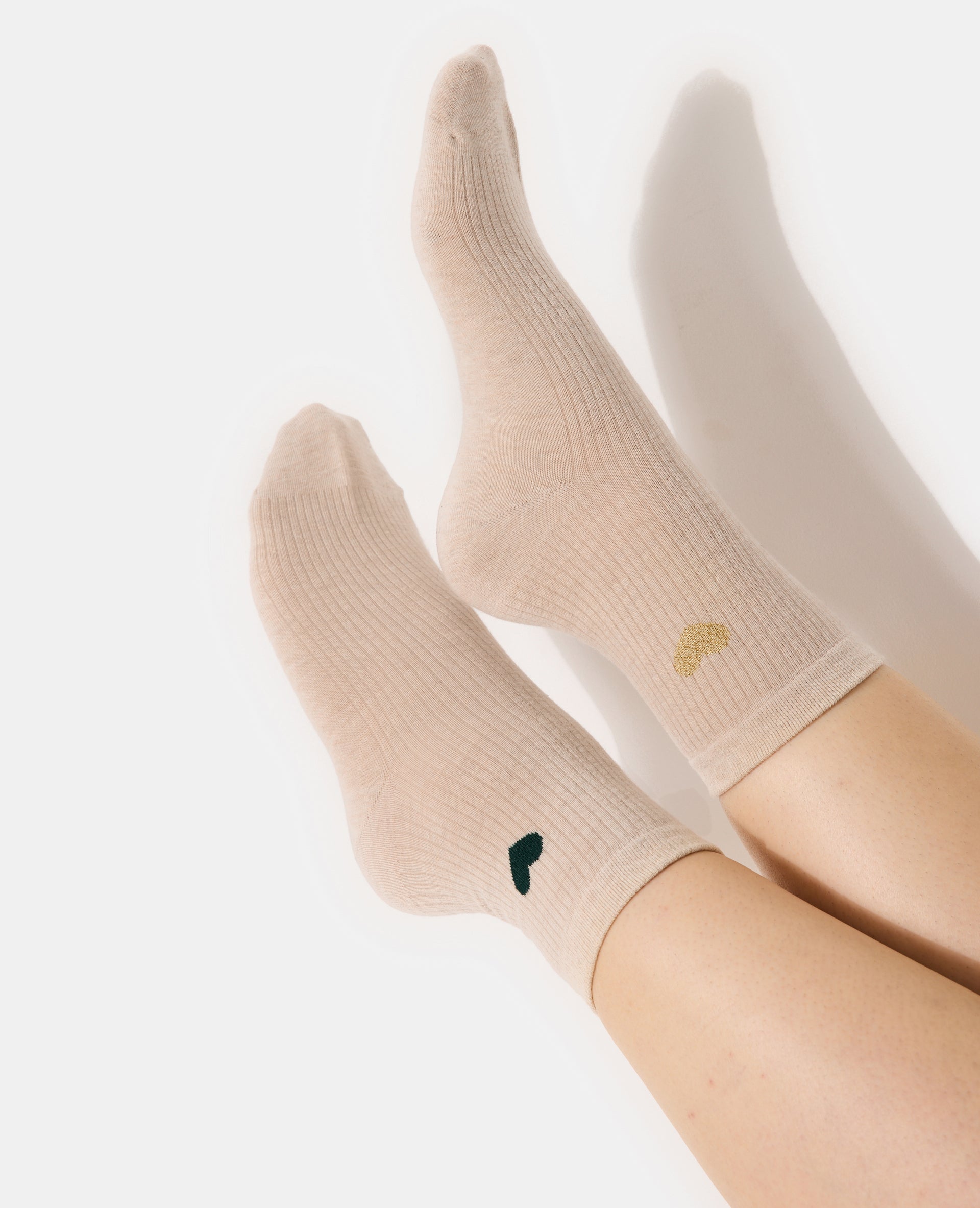Lot de 2 paires de chaussettes avec cœur
