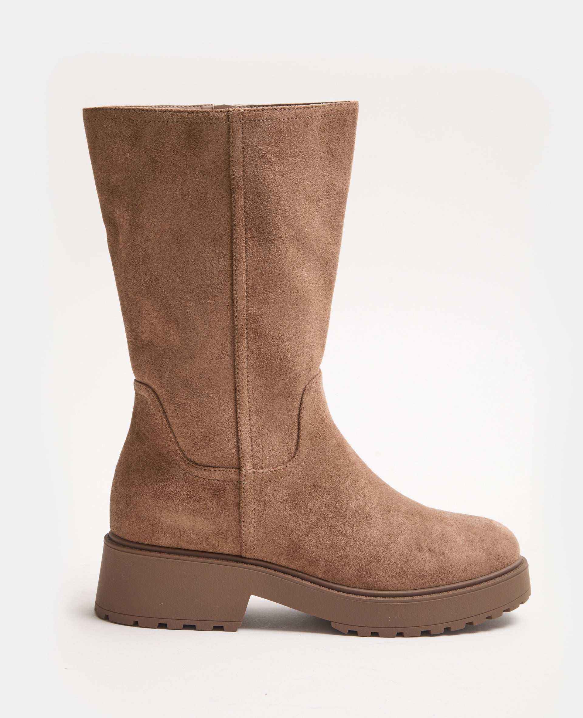 Bottes mi-hautes en suédine avec semelles crantées