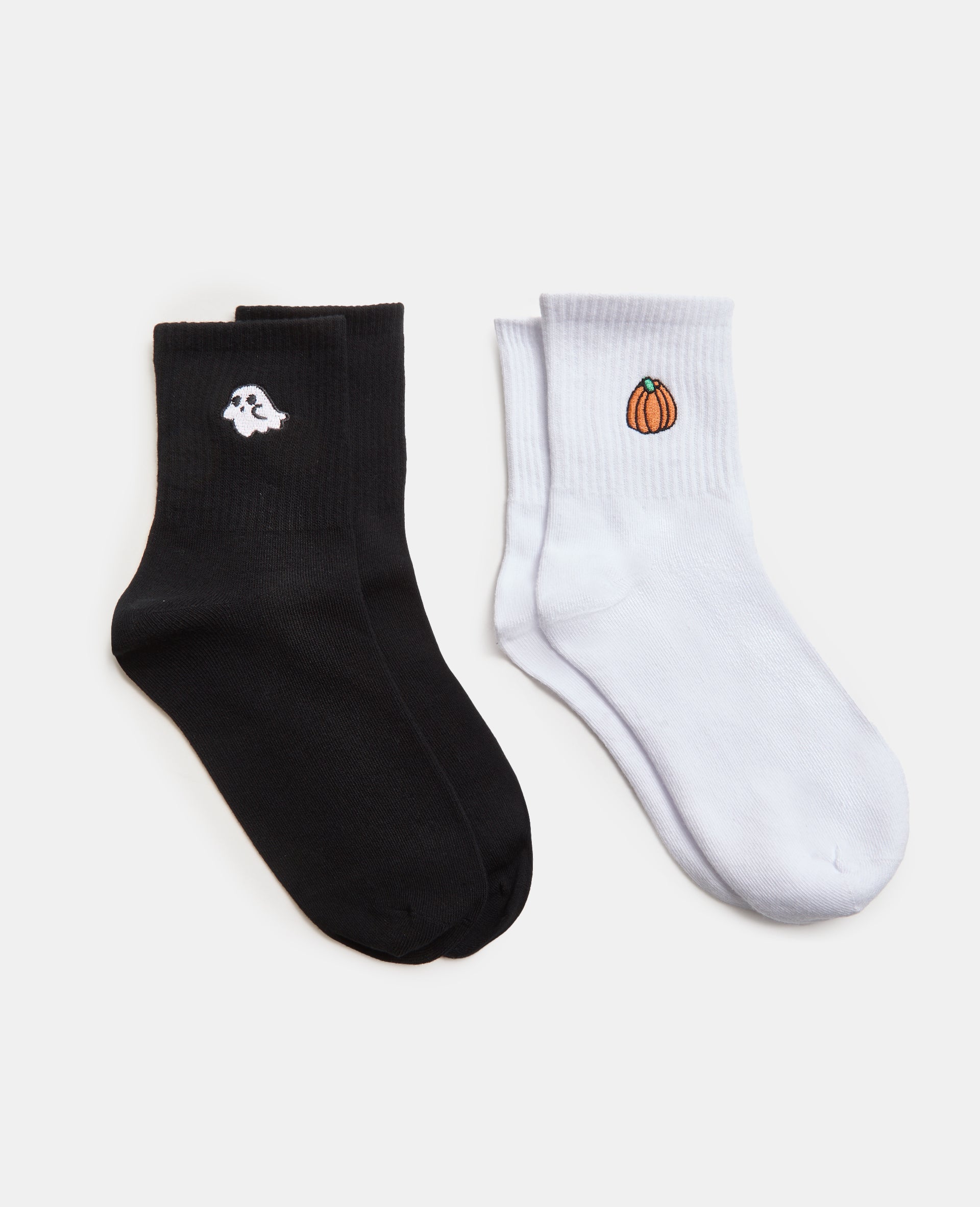 Lot de 2 paires de chaussettes avec broderies Halloween