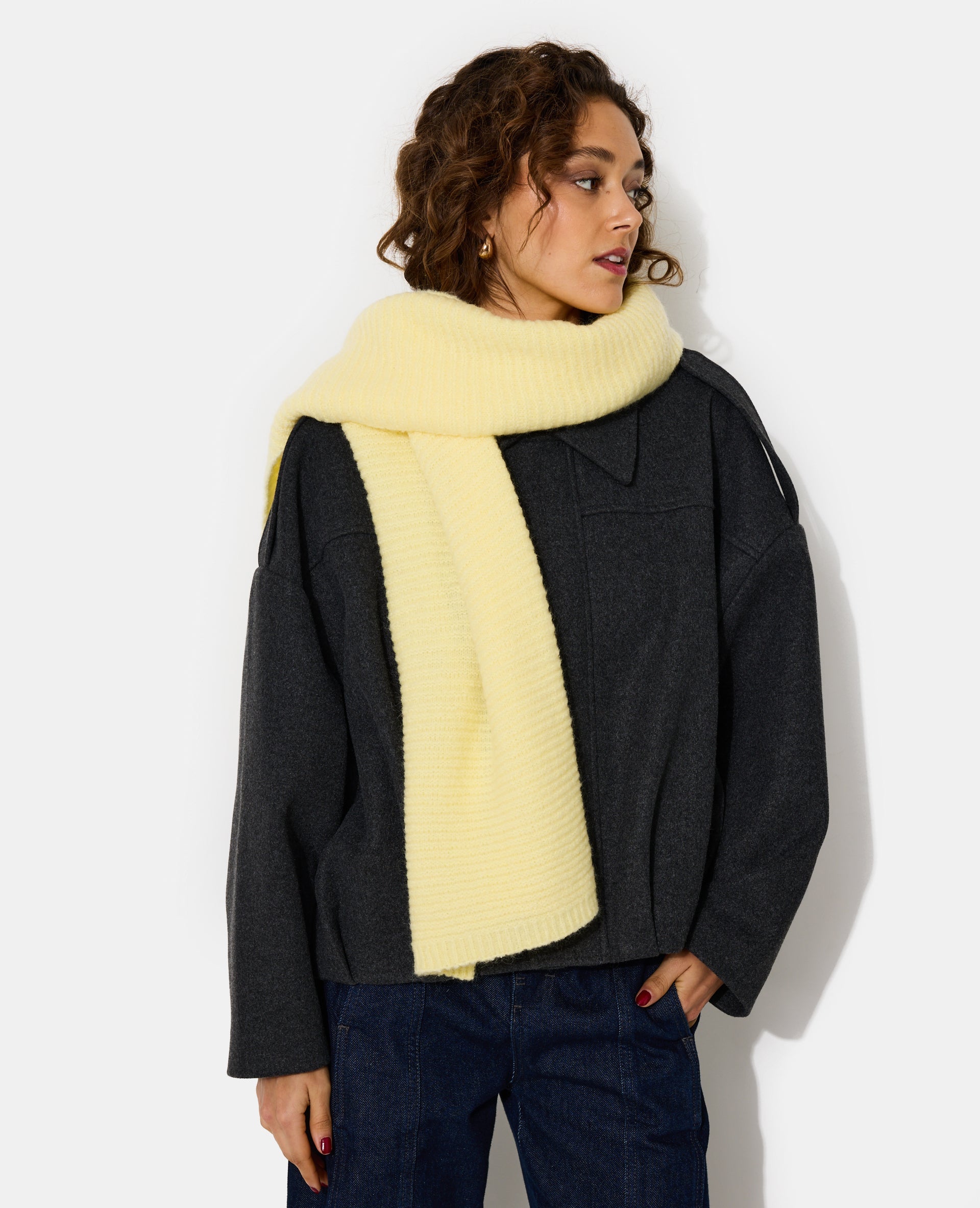Maxi-écharpe avec laine et mohair