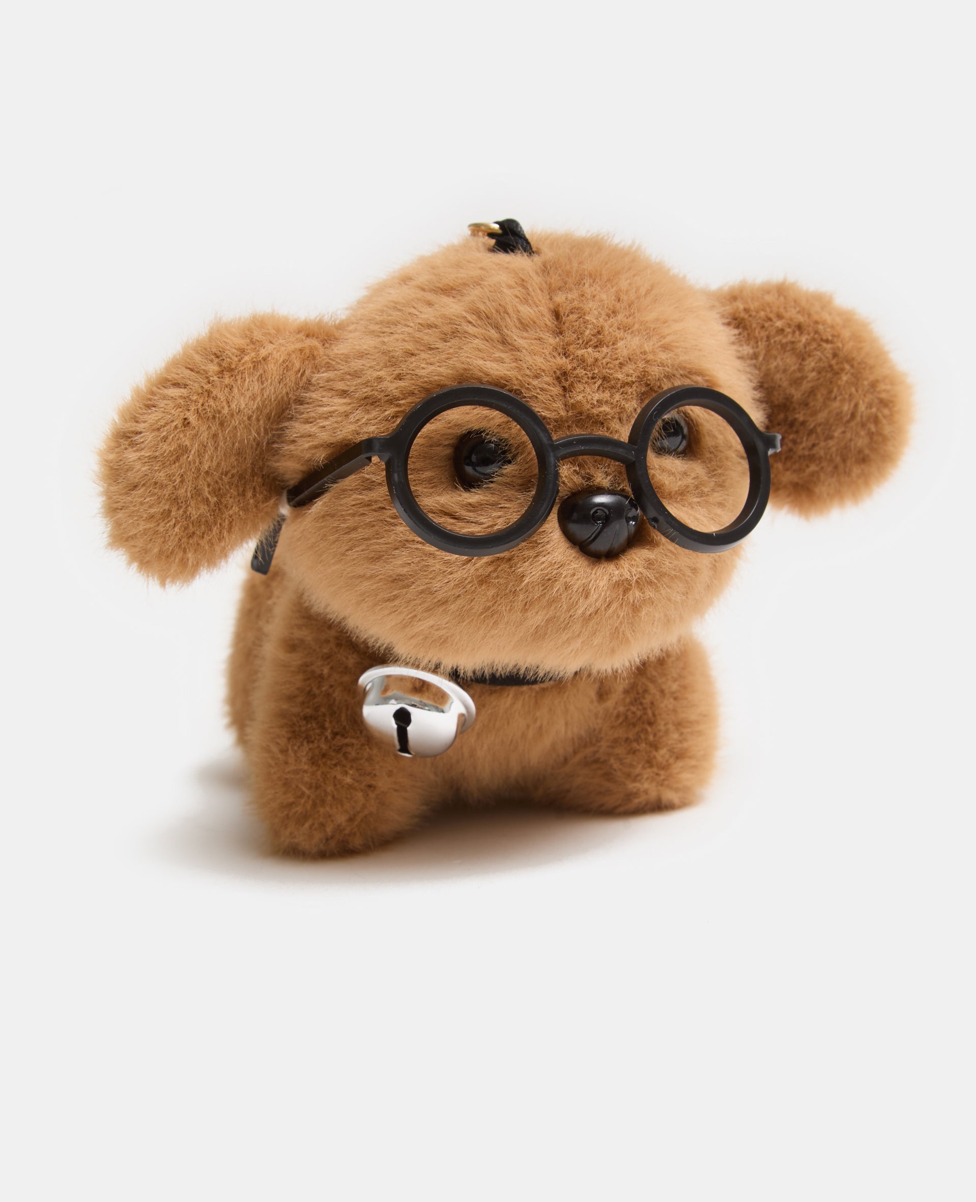 Porte-clés ou déco de sac avec chien à lunettes