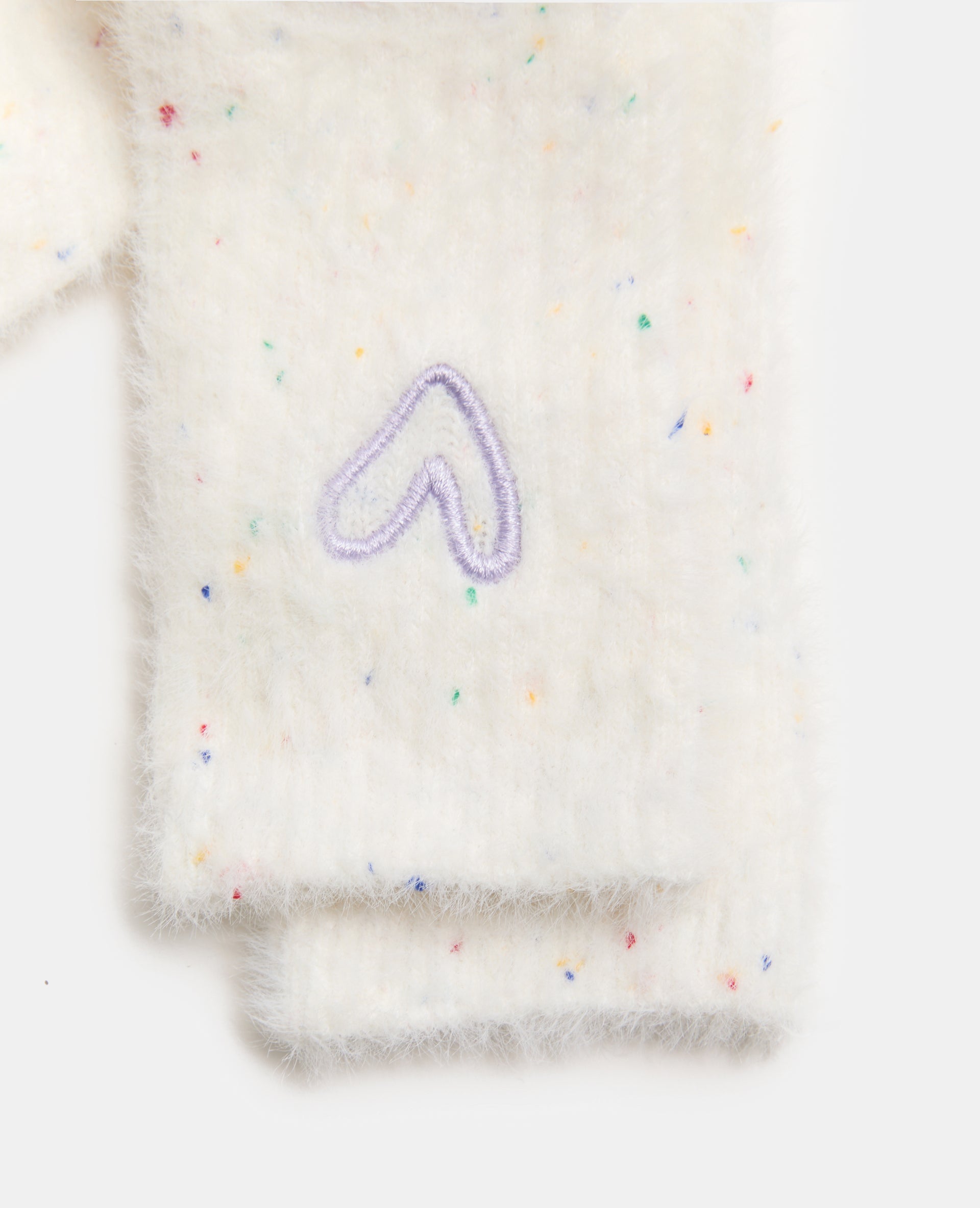 Paire de chaussettes en maille fluffy avec coeur