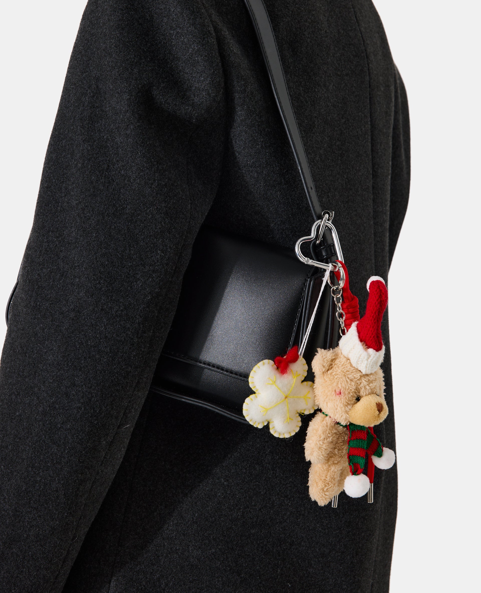 Déco de sac Ourson de Noël avec corde et flocon