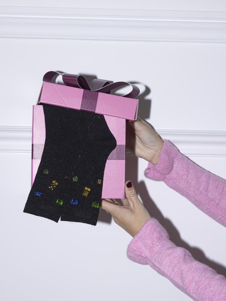 Paire de chaussettes avec strass et nounours colorés