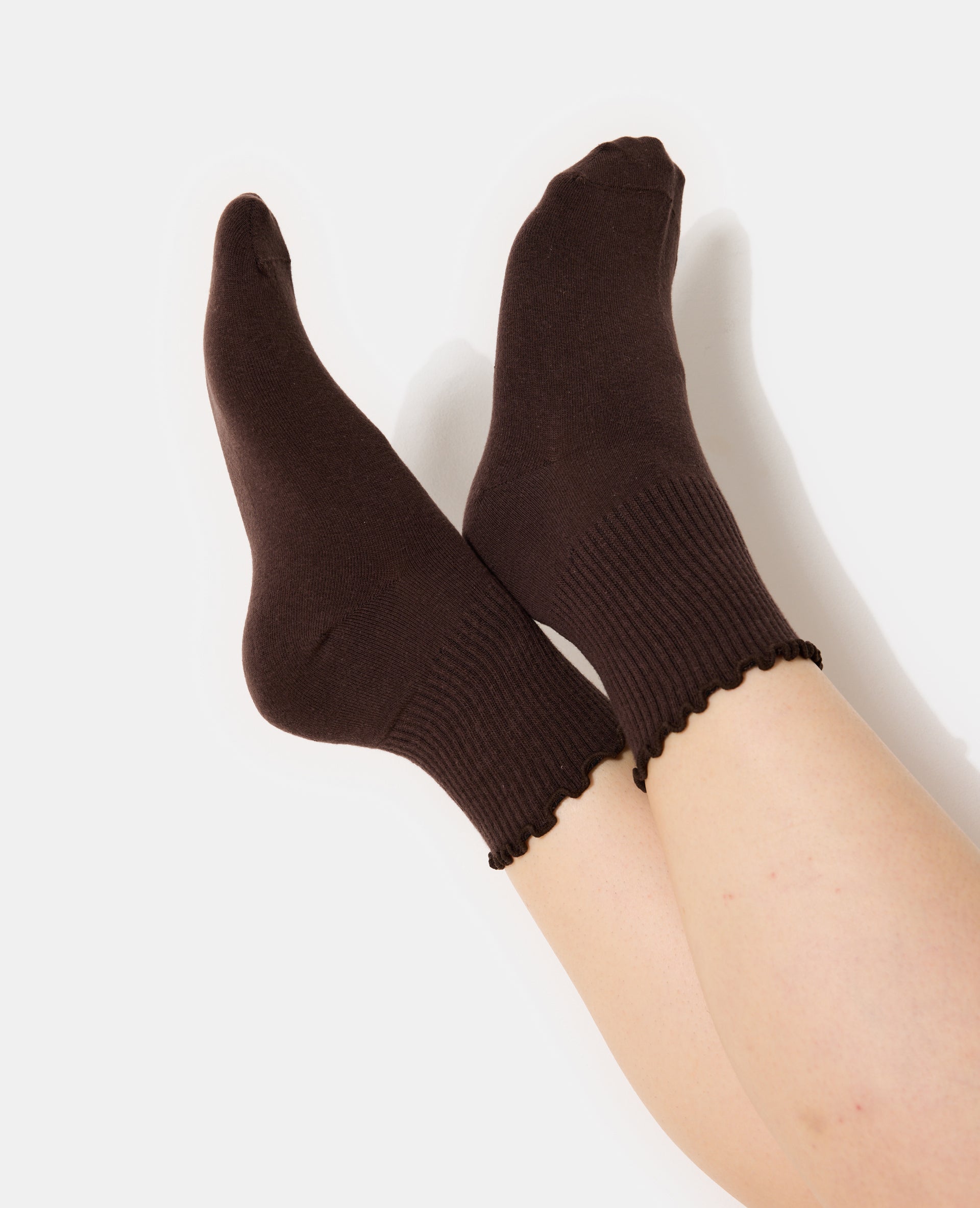 Lot de 2 paires de chaussettes bords ondulés