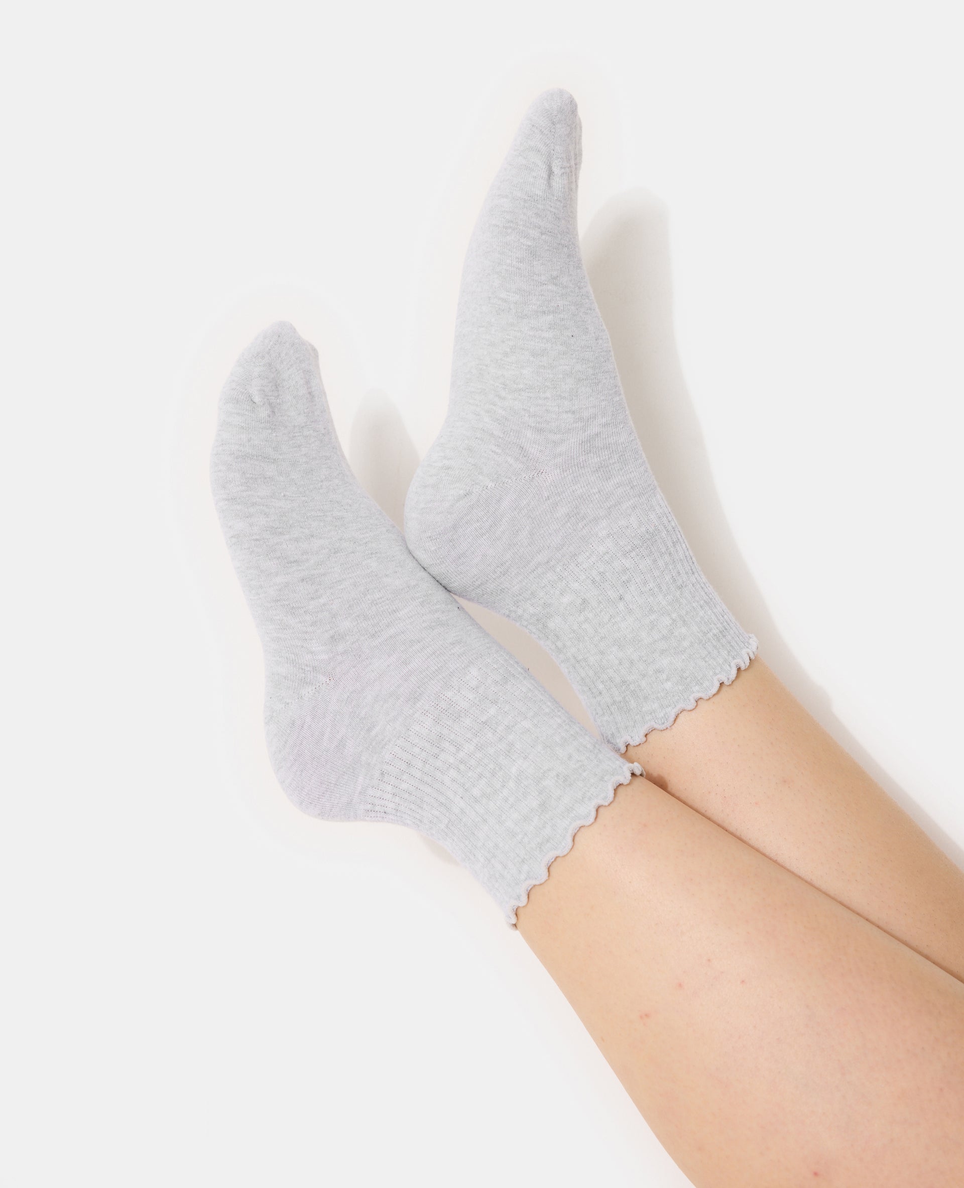 Lot de 2 paires de chaussettes bords ondulés