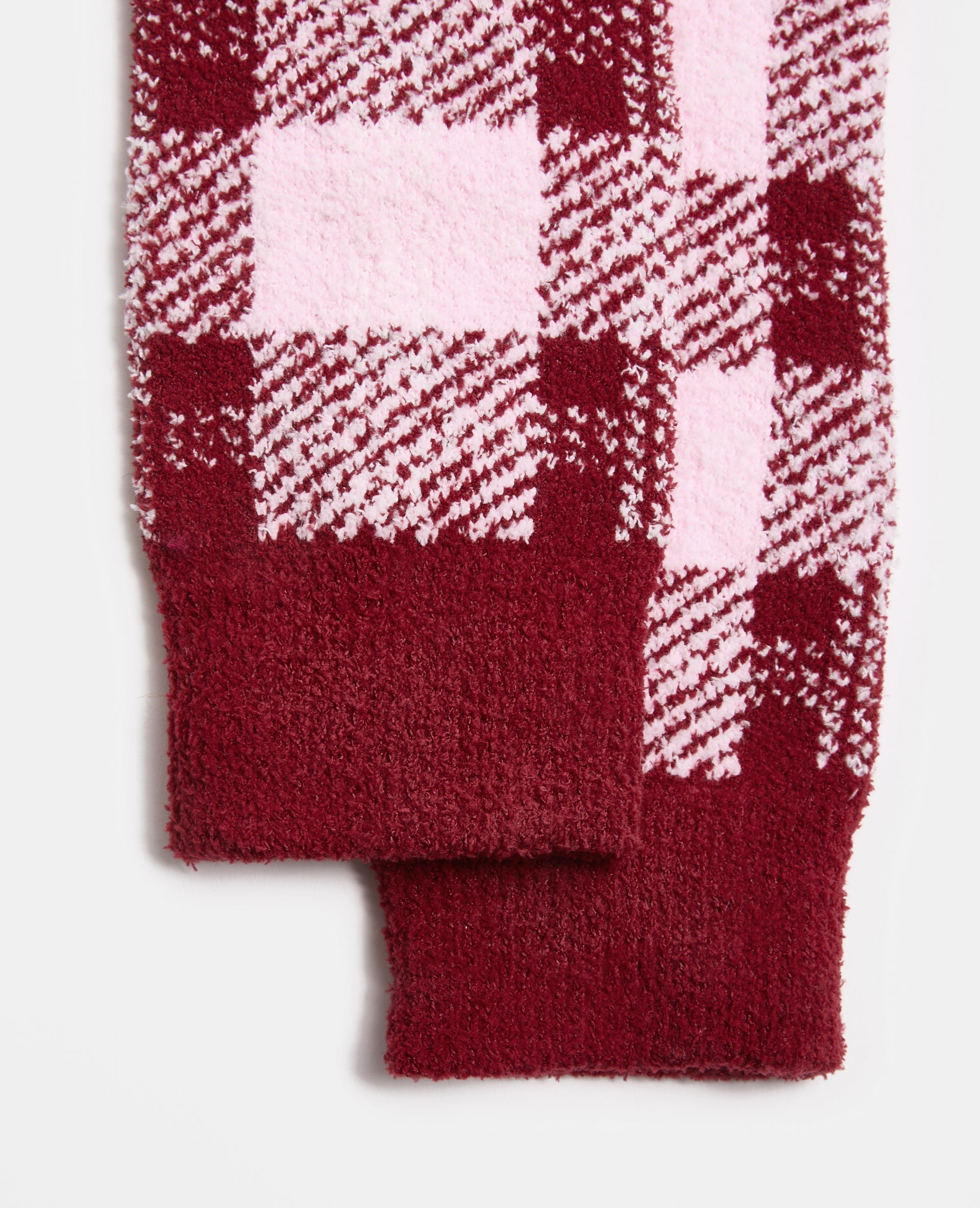 Paire de chaussettes fluffy à carreaux