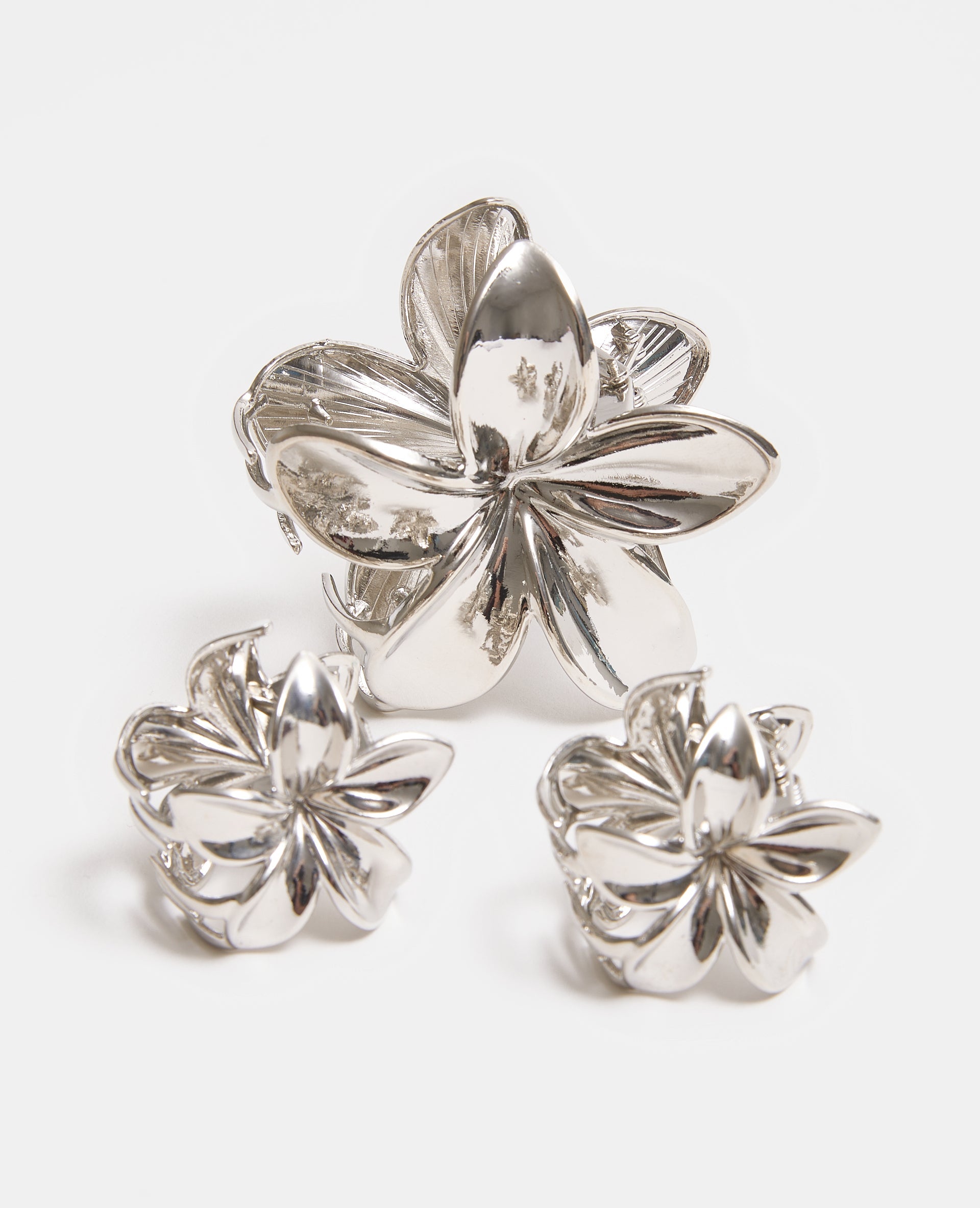 Lot de 3 pinces Fleur de tiaré