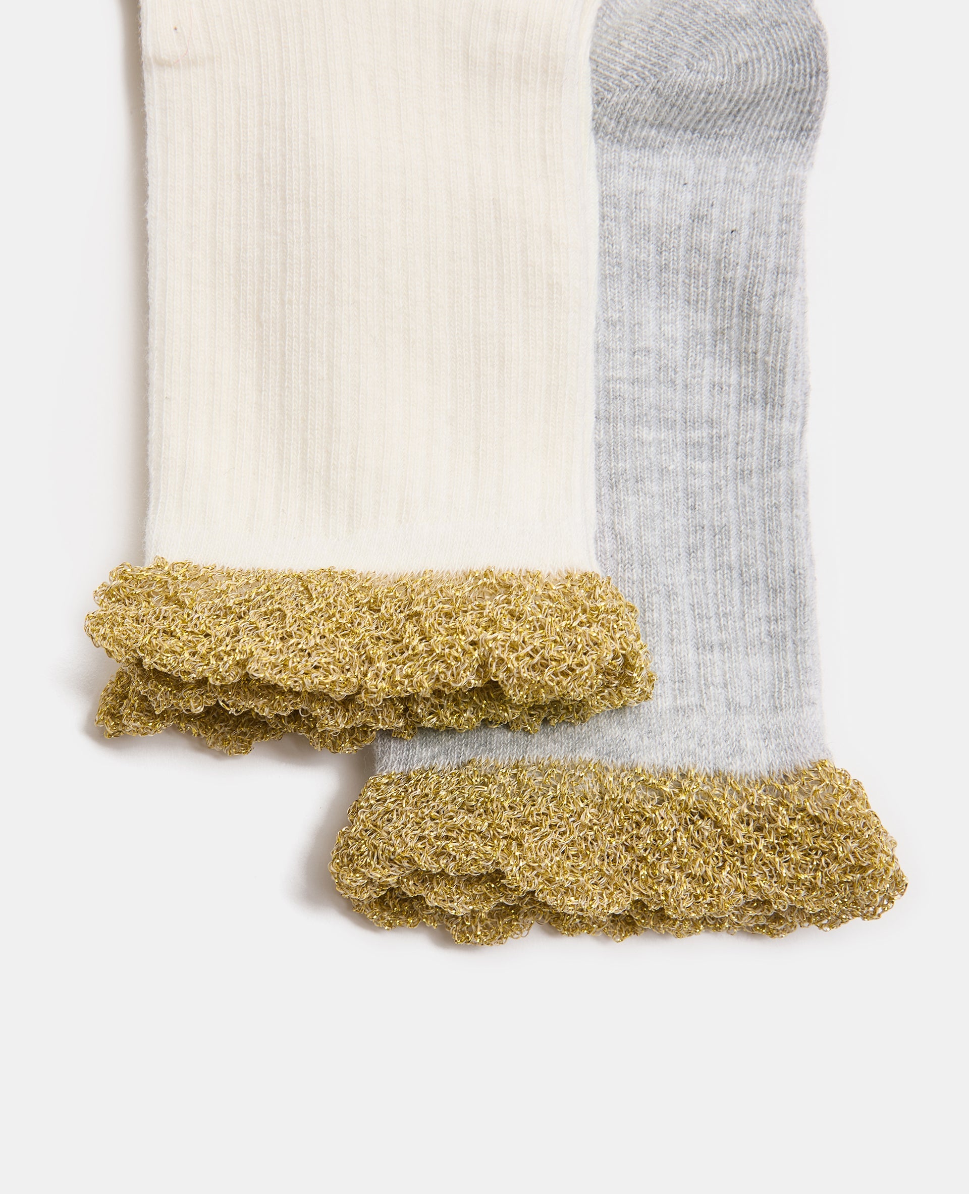 Lot de 2 paires de chaussettes avec volants lurex