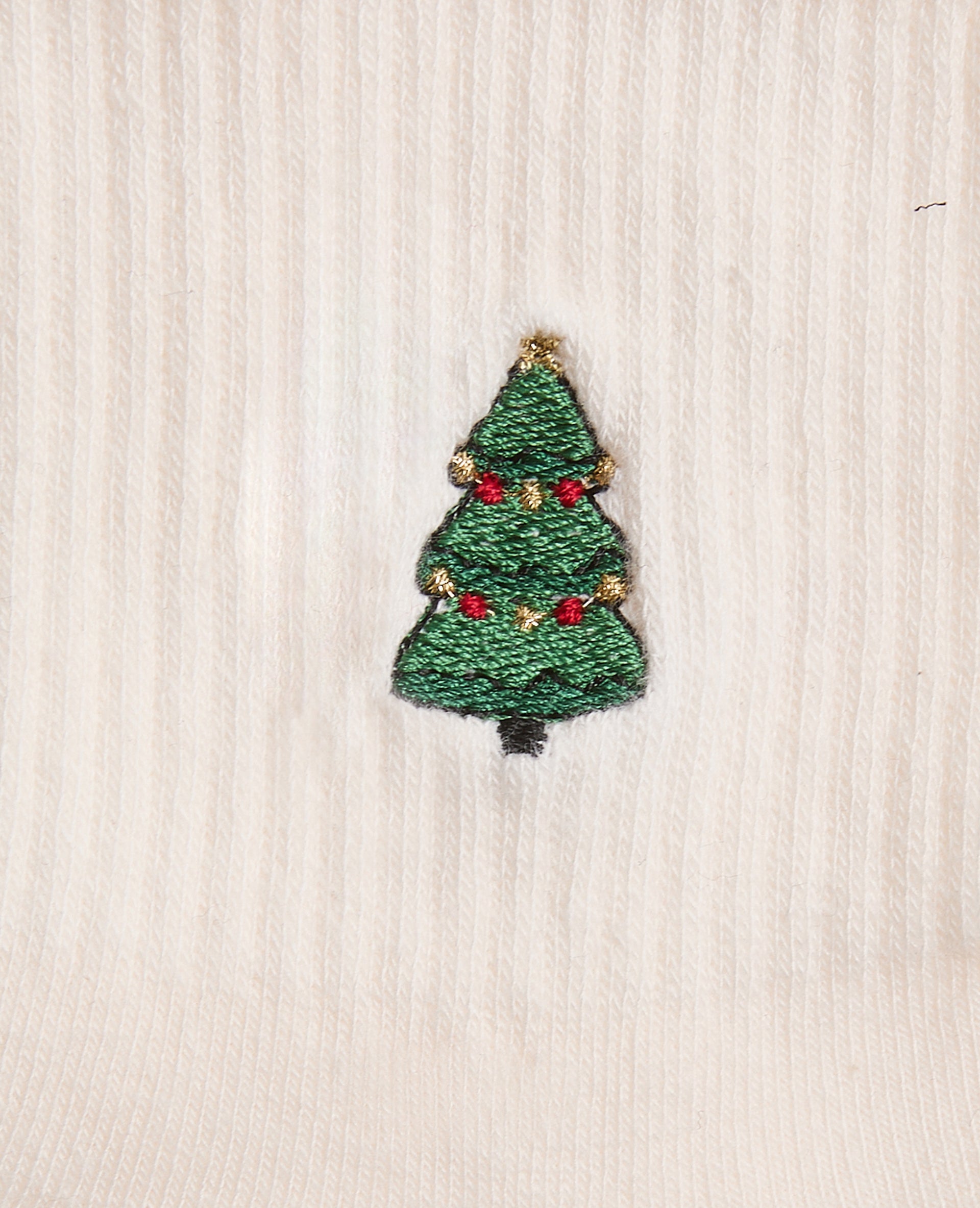 Paire de chaussettes avec broderie sapin de Noël