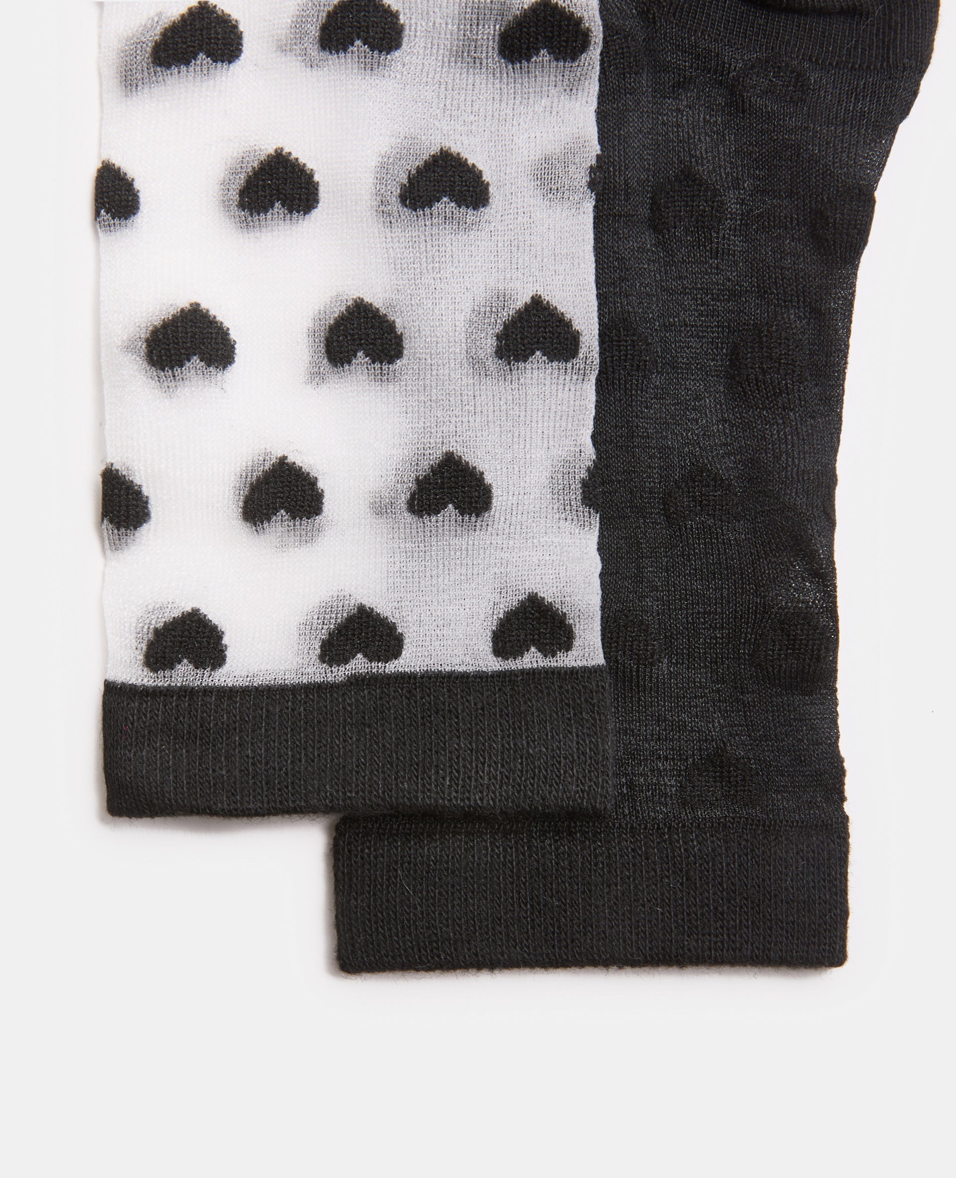 Lot de 2 paires de chaussettes transparentes cœurs