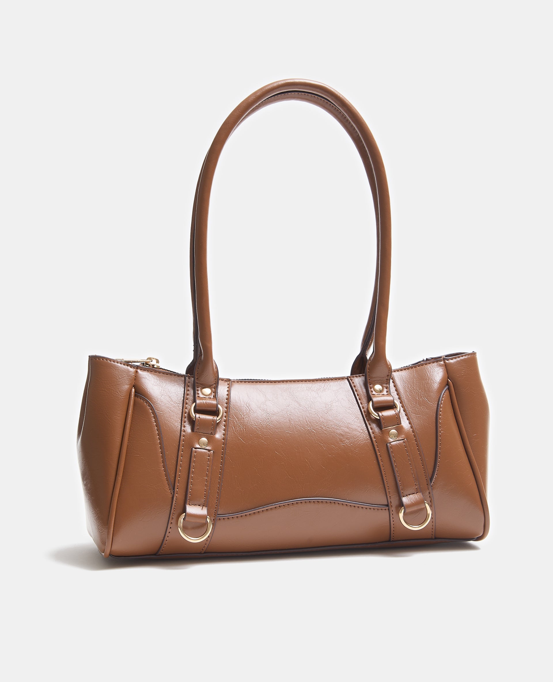 Sac baguette porté épaule avec détails boucles