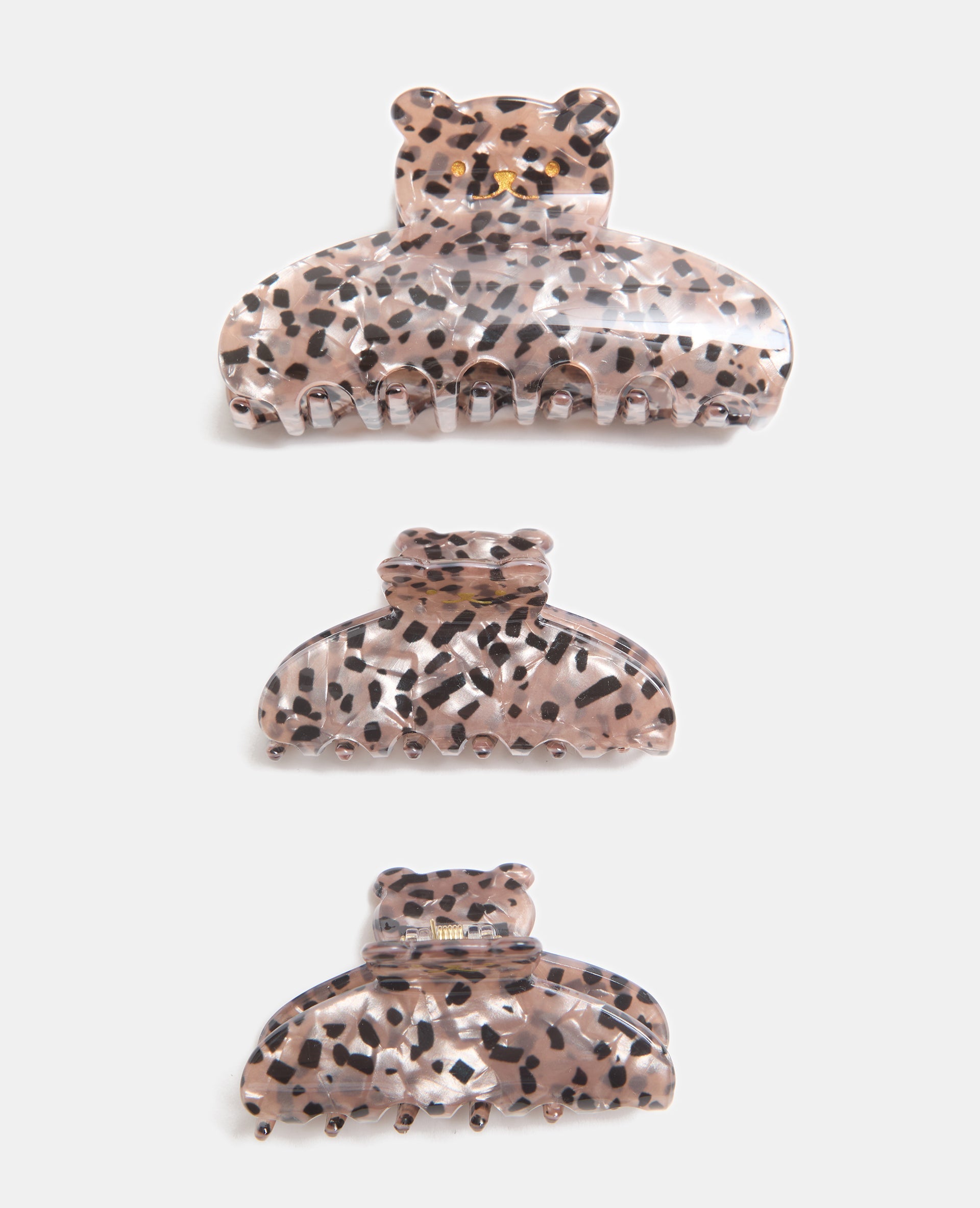 Lot de 3 pinces crocodiles avec têtes d'ourson