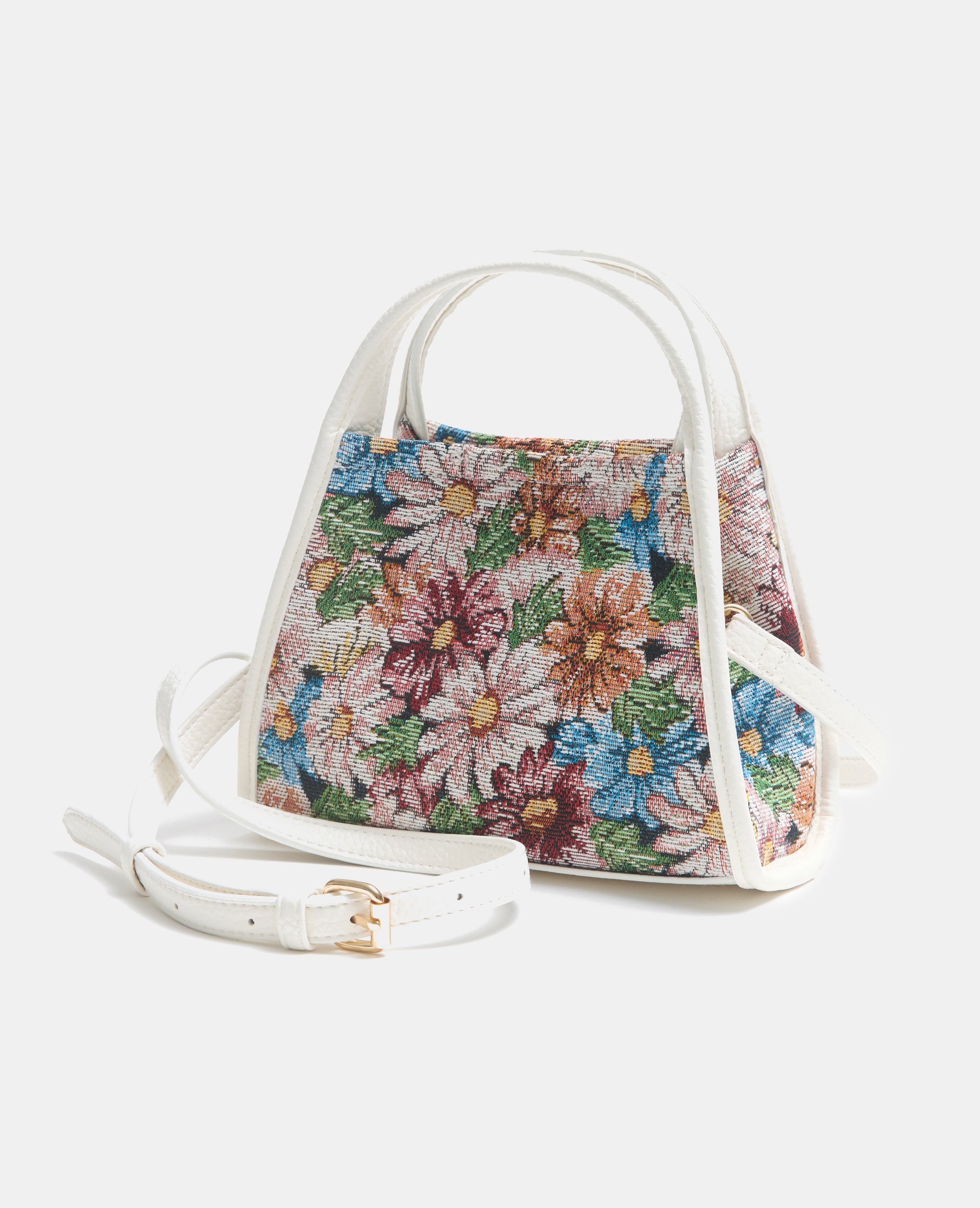 Sac en tissu jacquard motif fleurs