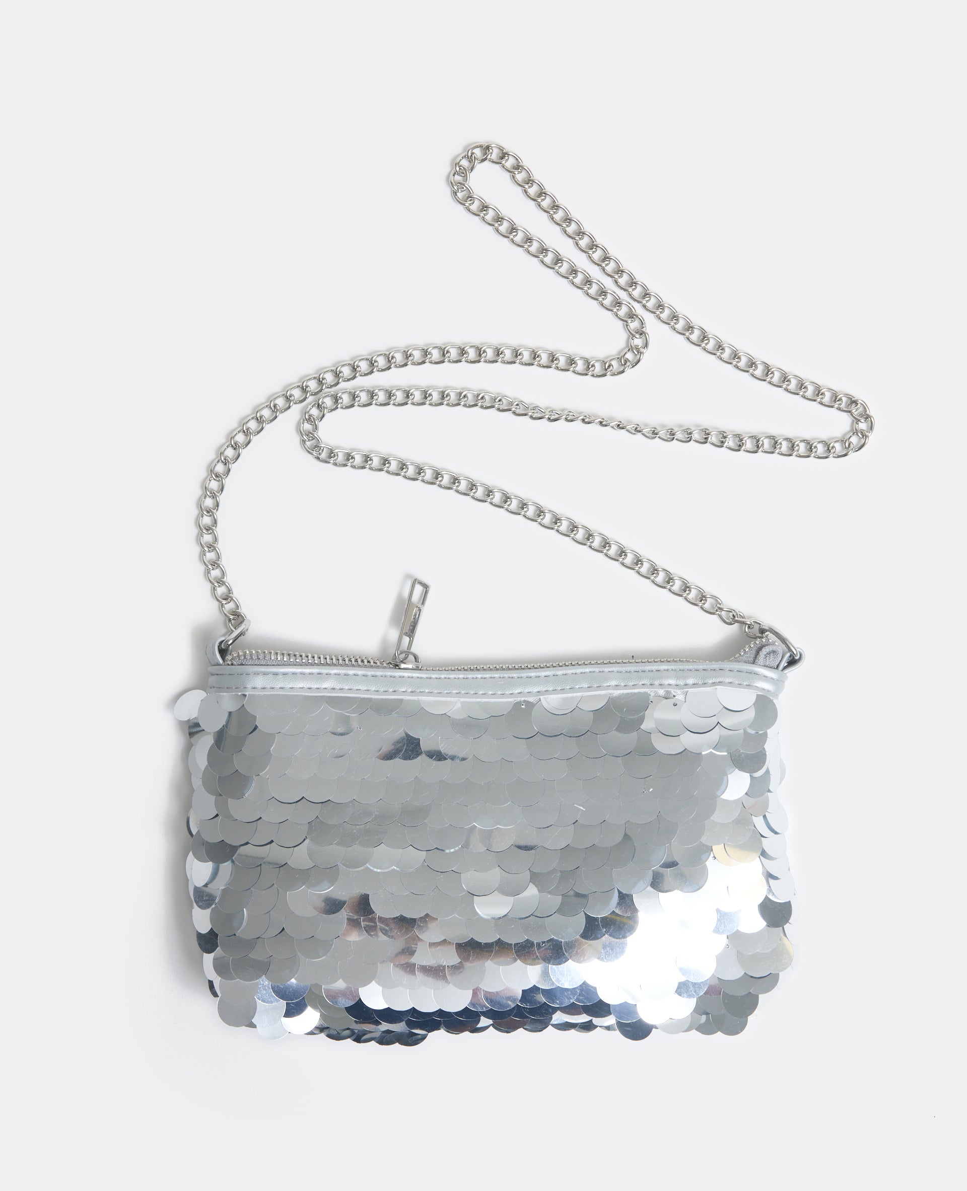 Sac sequins avec bandoulière chaîne
