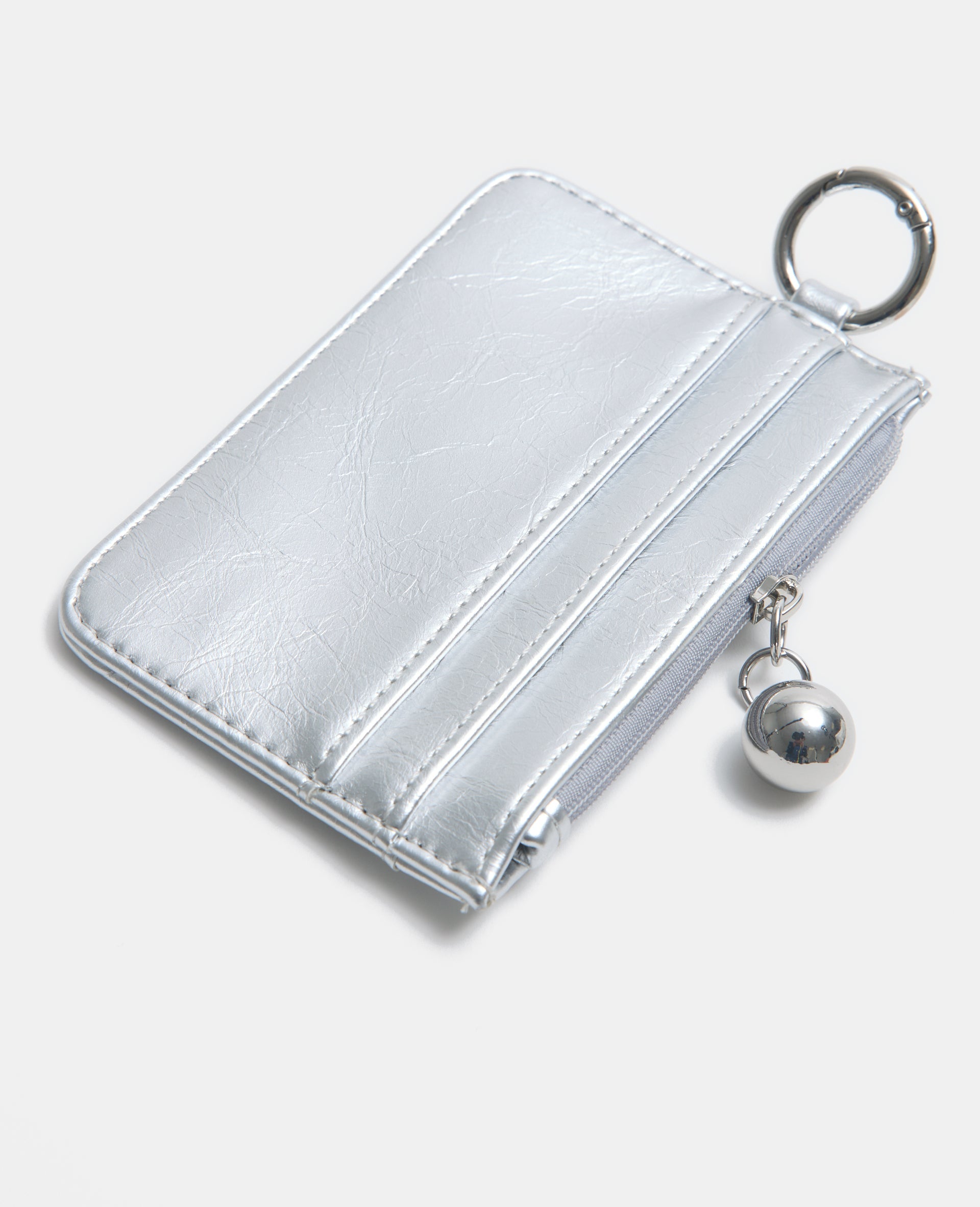Porte-cartes en simili argenté