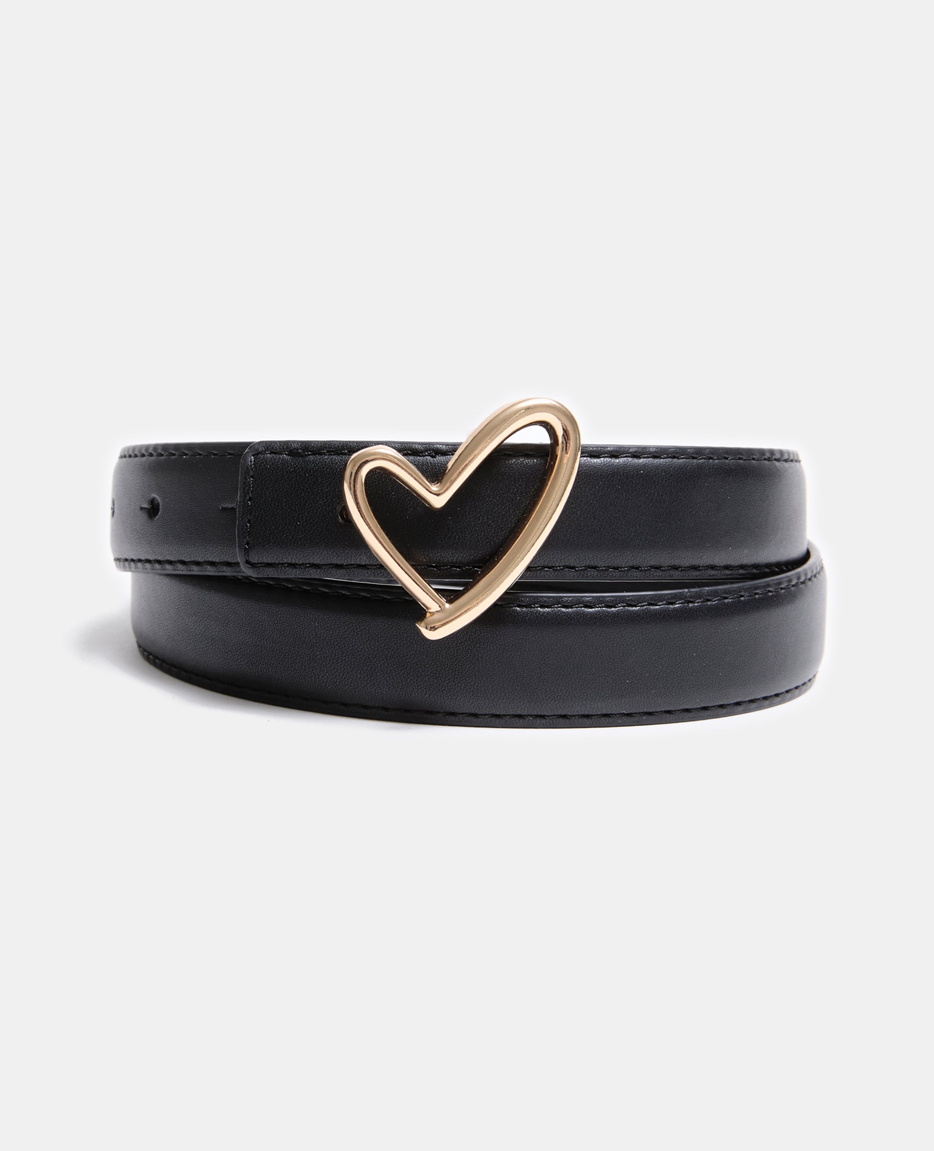 Ceinture simili avec boucle cœur