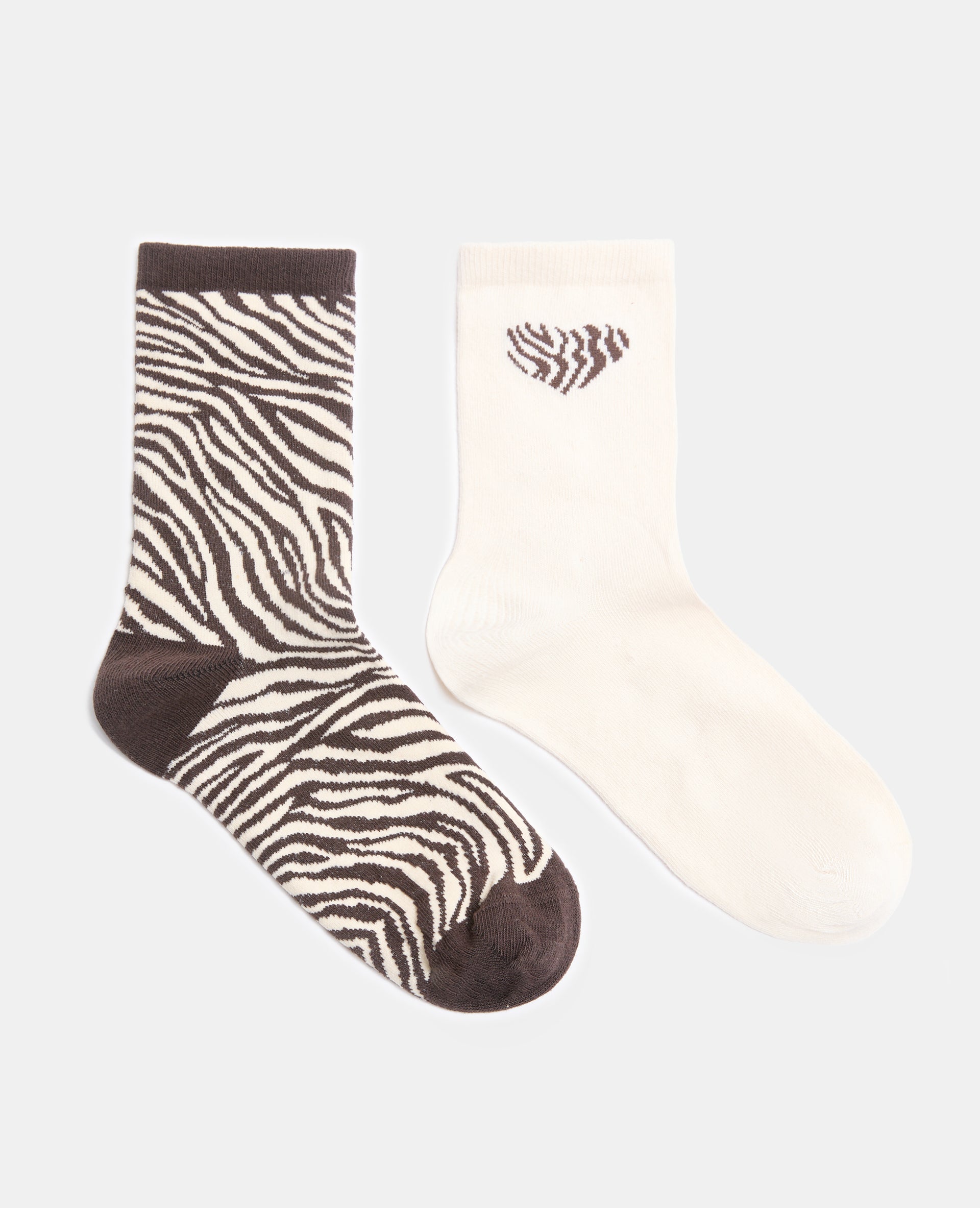 Lot de 2 paires de chaussettes zèbre