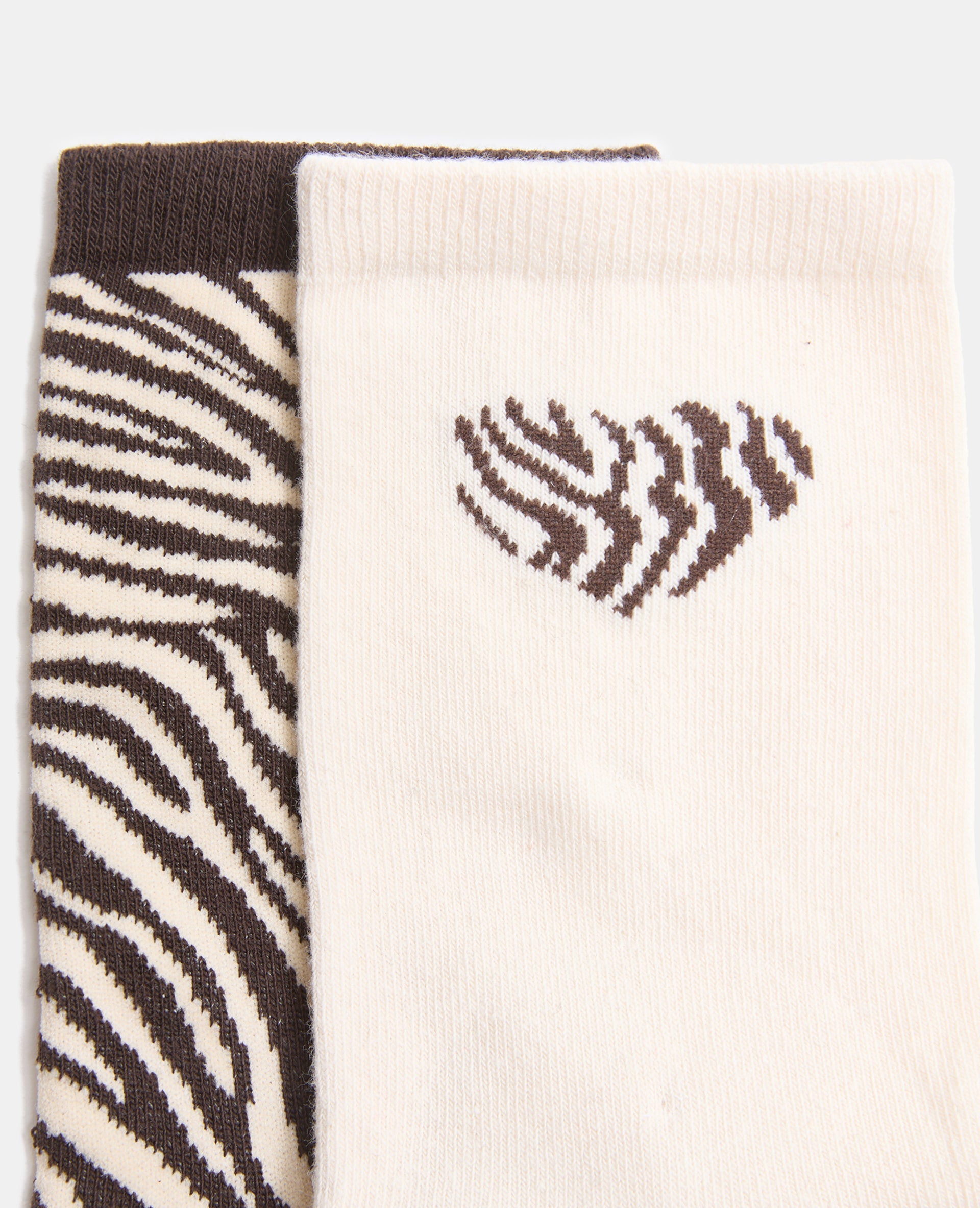 Lot de 2 paires de chaussettes zèbre